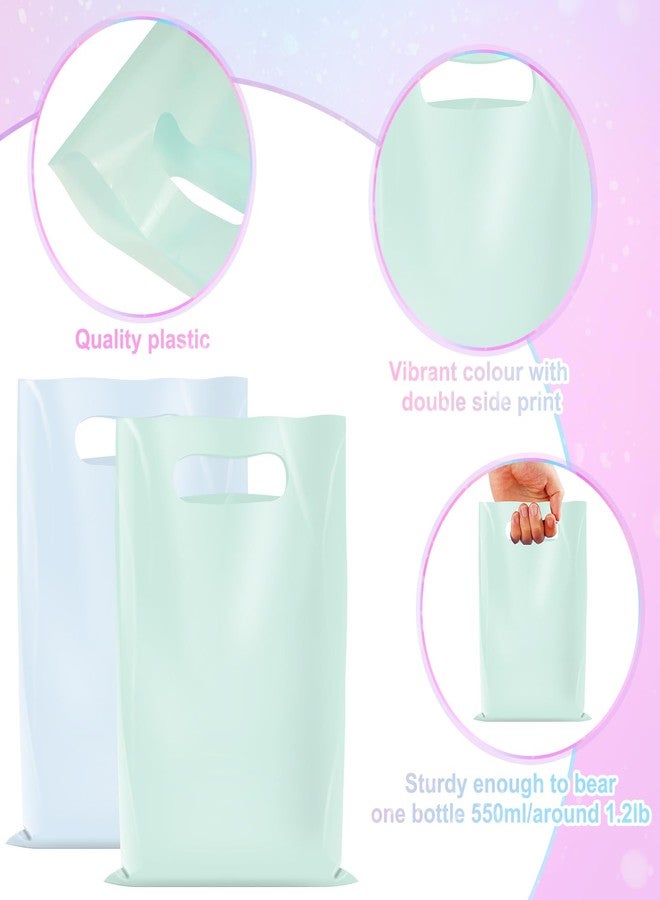 Hallswl 60 Pcs Plastic Pastel Gift Bags Bulk Pastel Treat Bags with Handles Pastel Rainbow Goodie Bags Multi-color Party Favor Bags for Birthday Baby Shower Wedding Easter Mothers Day Party Decorations - Image 3